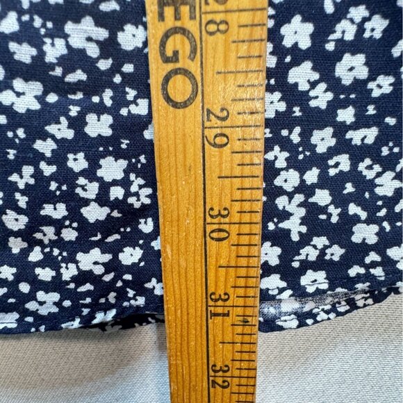 Banana Republic Womens Linen-Cotton Button Front A-Line Mini Dress 00P Navy Boho - Picture 10 of 15